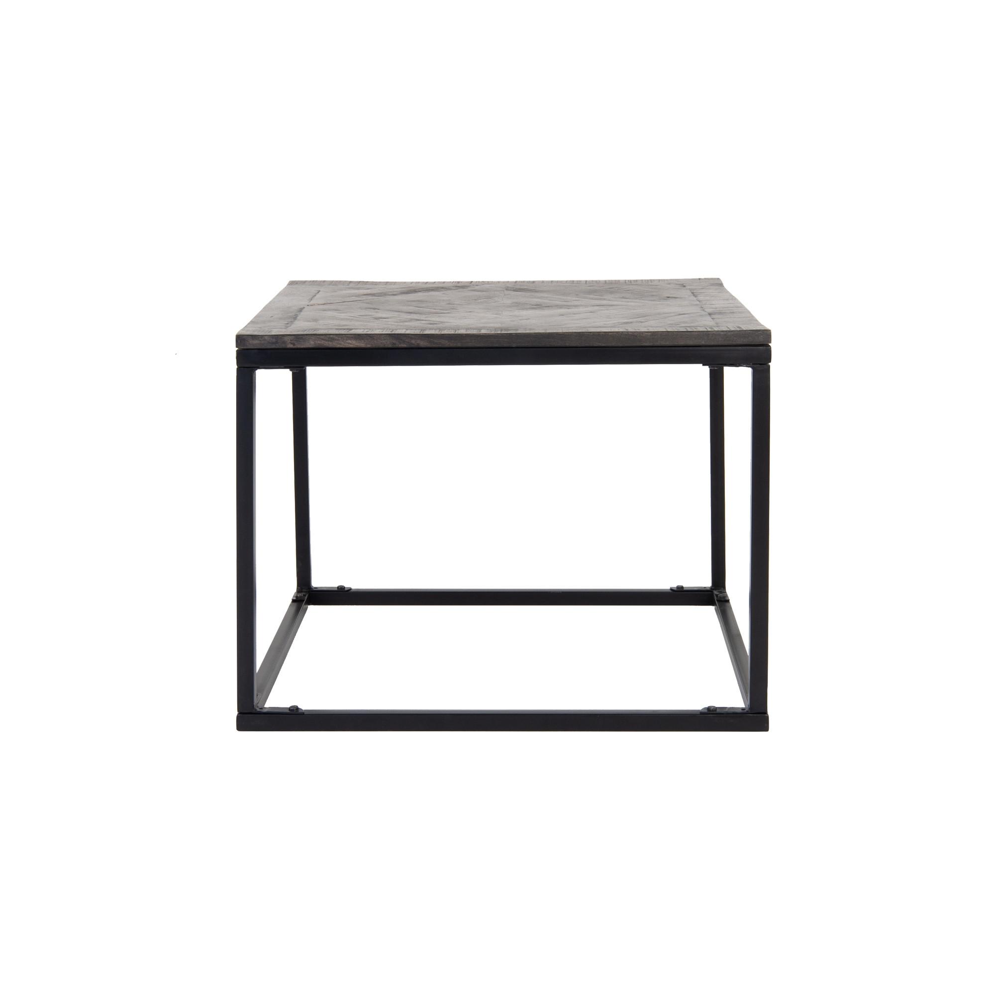 BEISTELLTISCH 60x60 cm Grau aus Mangoholz massiv - Schwarz/Grau, Holz (60/60/46cm) - WOMO-DESIGN