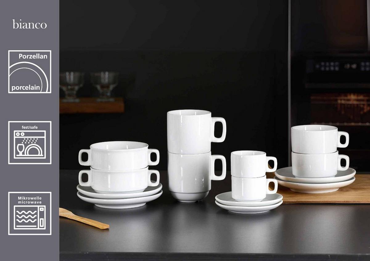 ESPRESSOUNTERTASSEN Bianco weiß ø 11 cm 6er Set - Weiß, Keramik (11cm) - Ritzenhoff Breker