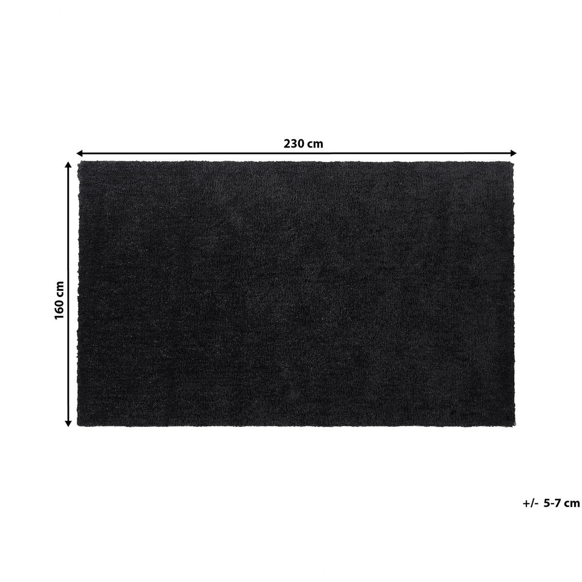 SHAGGY-TEPPICH Demre 230/160 cm - Schwarz, Kunststoff (160/230cm) - Beliani
