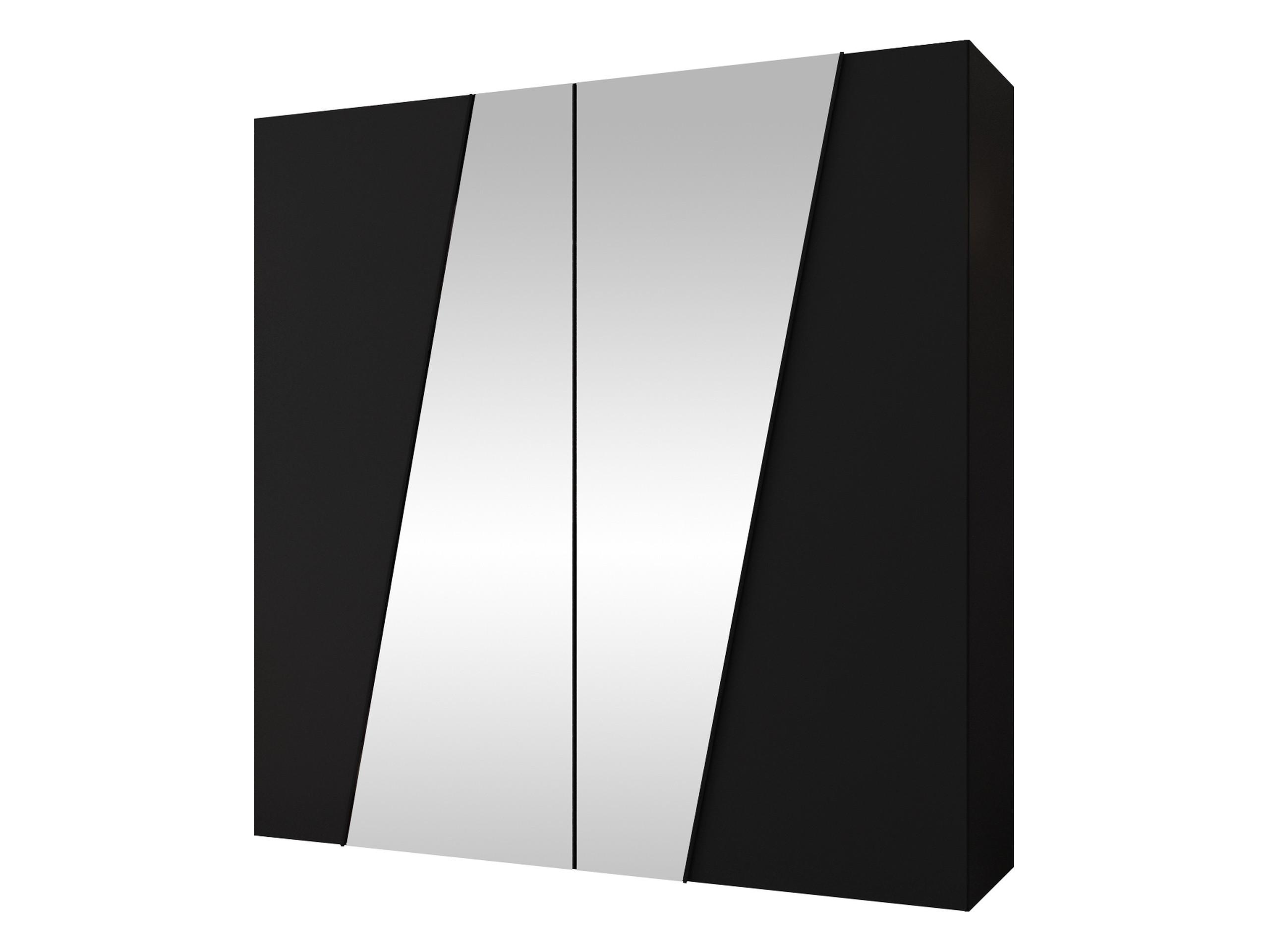 DREHTÜRENSCHRANK Zen 2L 200 cm - Schwarz, Holzwerkstoff/Kunststoff (200/202/50cm) - MIRJAN24
