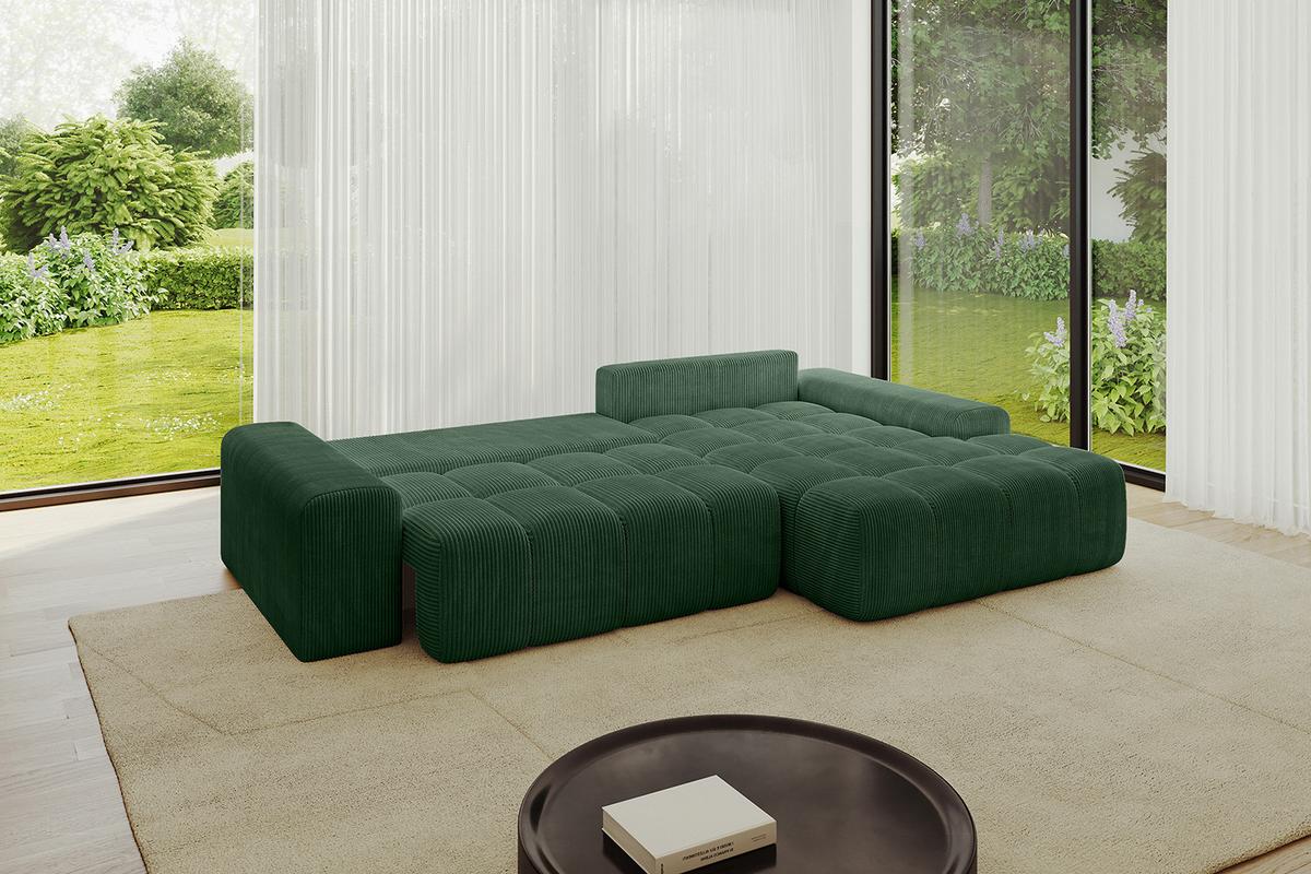 ECKSOFA Ottomane Rechts ENSI-L - 267x164x69 cm Grün - Grün, Holzwerkstoff/Kunststoff (164/267cm) - ALTDECOR