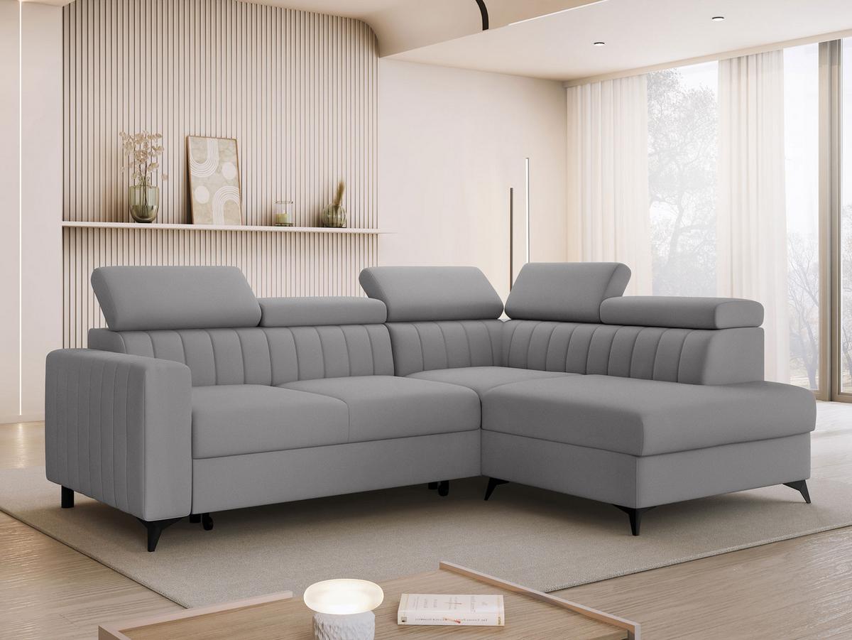 ECKSOFA Milano 2RRLXP, Seite: Rechts 2R+R+LXP - Hellgrau, Holz/Textil (195/249cm) - MIRJAN24