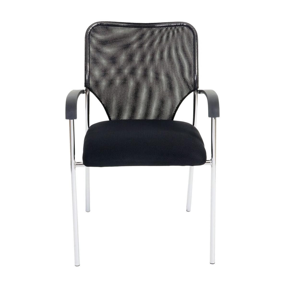BESUCHERSTUHL Schwarz - Schwarz, Textil (55/83/60cm) - MCW