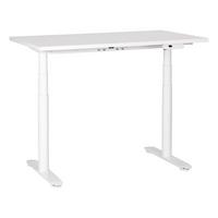 SCHREIBTISCH weiß 120/72 cm elektrisch höhenverstellbar Destin IV - Weiß, Holz (72/120/67cm) - Beliani
