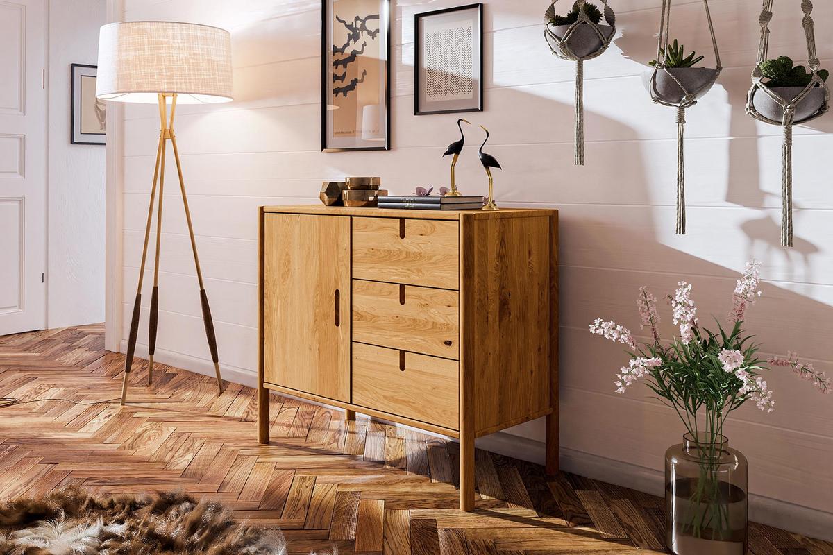 KOMMODE INA Wildeiche - Alteiche, Holz (97/84/46cm) - byoak