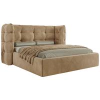 POLSTERBETT FLONELLE CLASSIC 140/200 - Hellbraun Velvet - Multipocket-Matratze - Hellbraun, Textil (140/200cm) - MKS