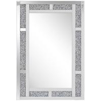 WANDSPIEGEL silber 60/90 cm Glitzer-Effekt Avrille - Silberfarben, Holzwerkstoff (60/90/2cm) - Beliani