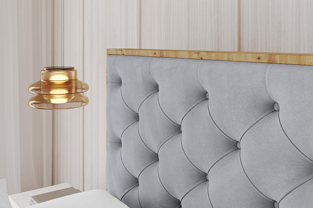 POLSTERBETT mit Bettkasten und Lattenrost, Bett mit Matratze H3/H4 - ENZO3 180x200 Hellgrau - Hellgrau, Holzwerkstoff/Textil (180/200cm) - ALTDECOR