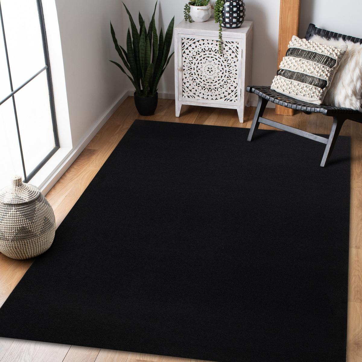 LÄUFER Antirutsch RUMBA 100/100 cm - Schwarz, Textil (100/100cm) - rugsX