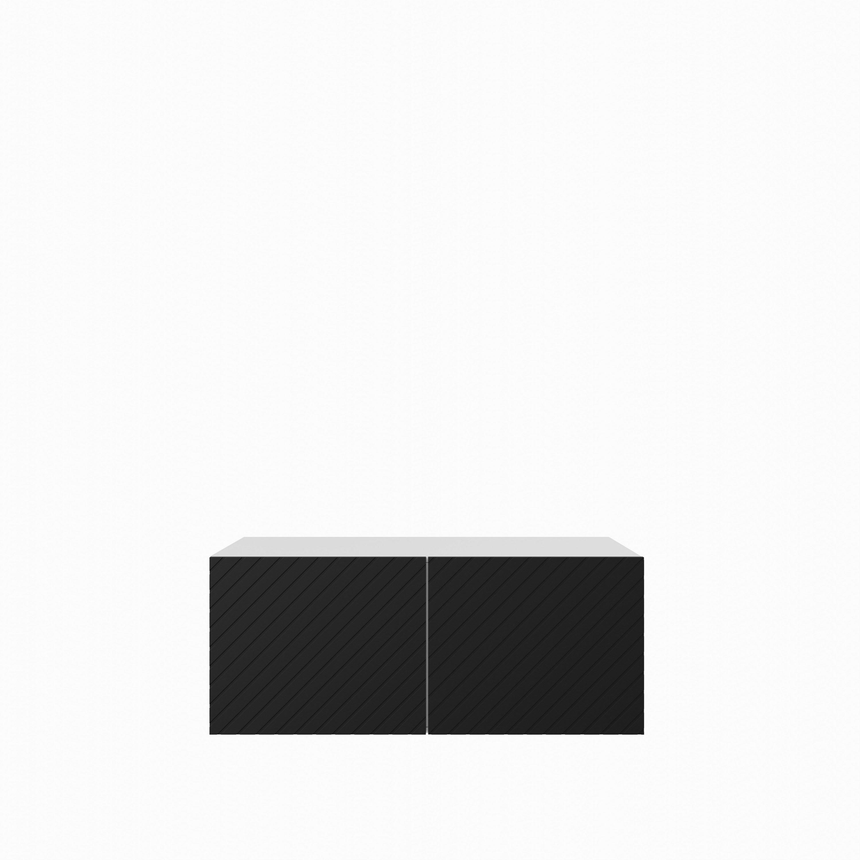 LOWBOARD CAVA 100/41/40 cm, Hängender TV-Schrank Weiß / Schwarz - Schwarz/Weiß, Holzwerkstoff (100/41/40cm) - MASSENO