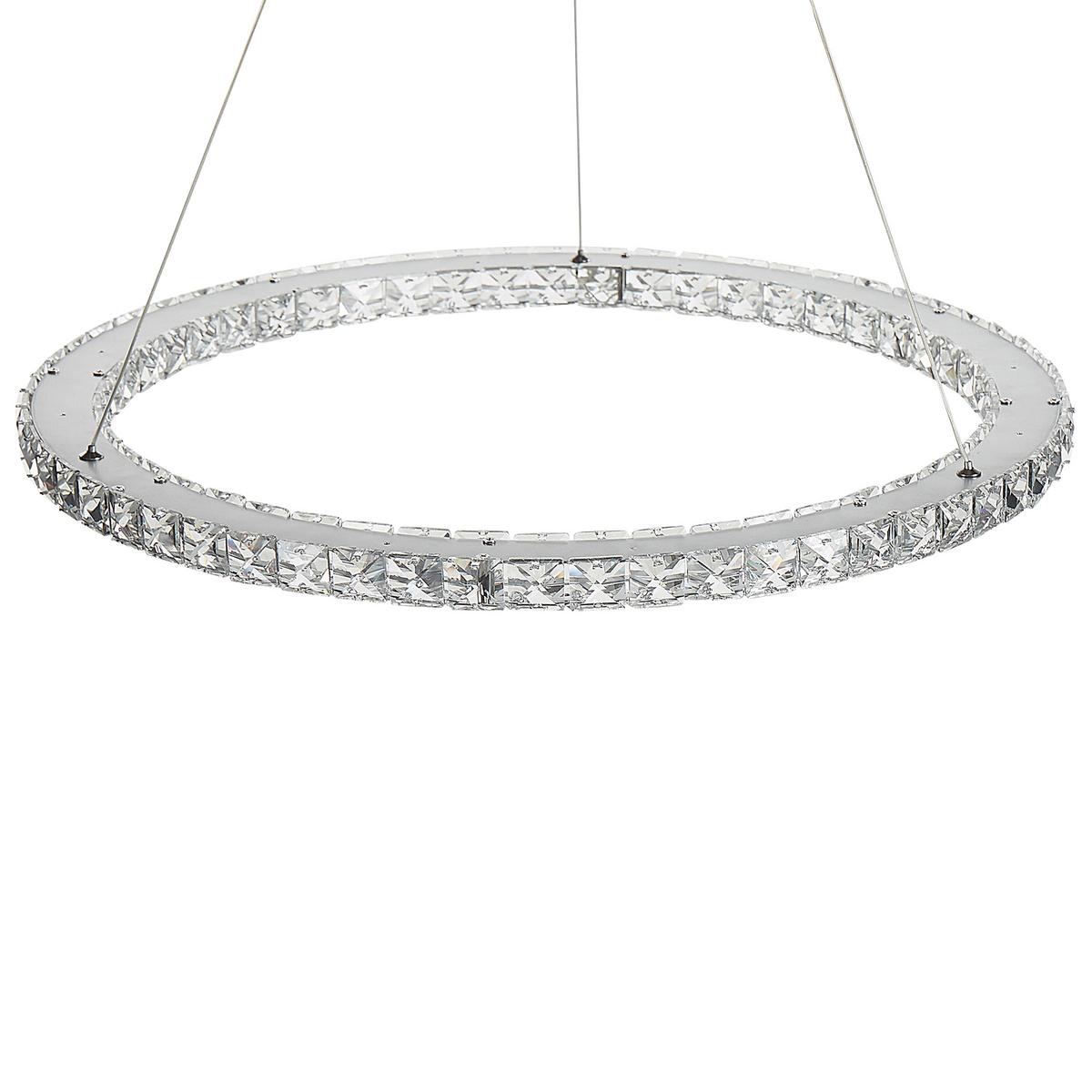 HÄNGELAMPE Magat 60x60x142 cm - Silberfarben, Metall (60/60/142cm) - Beliani