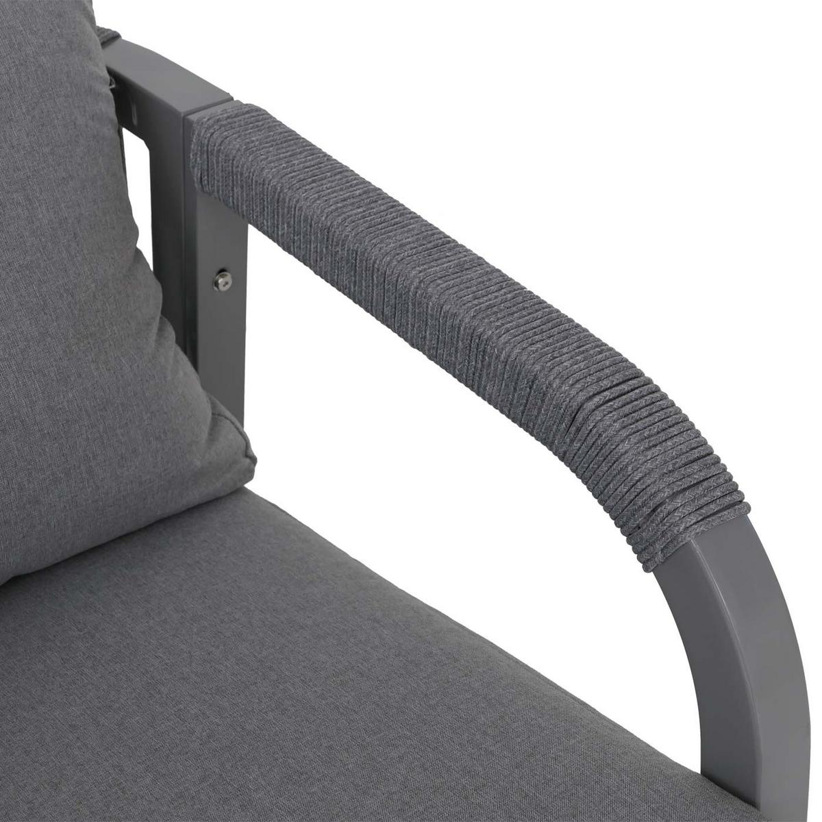 LOUNGE-SET Hellgrau - Hellgrau, Metall - MCW