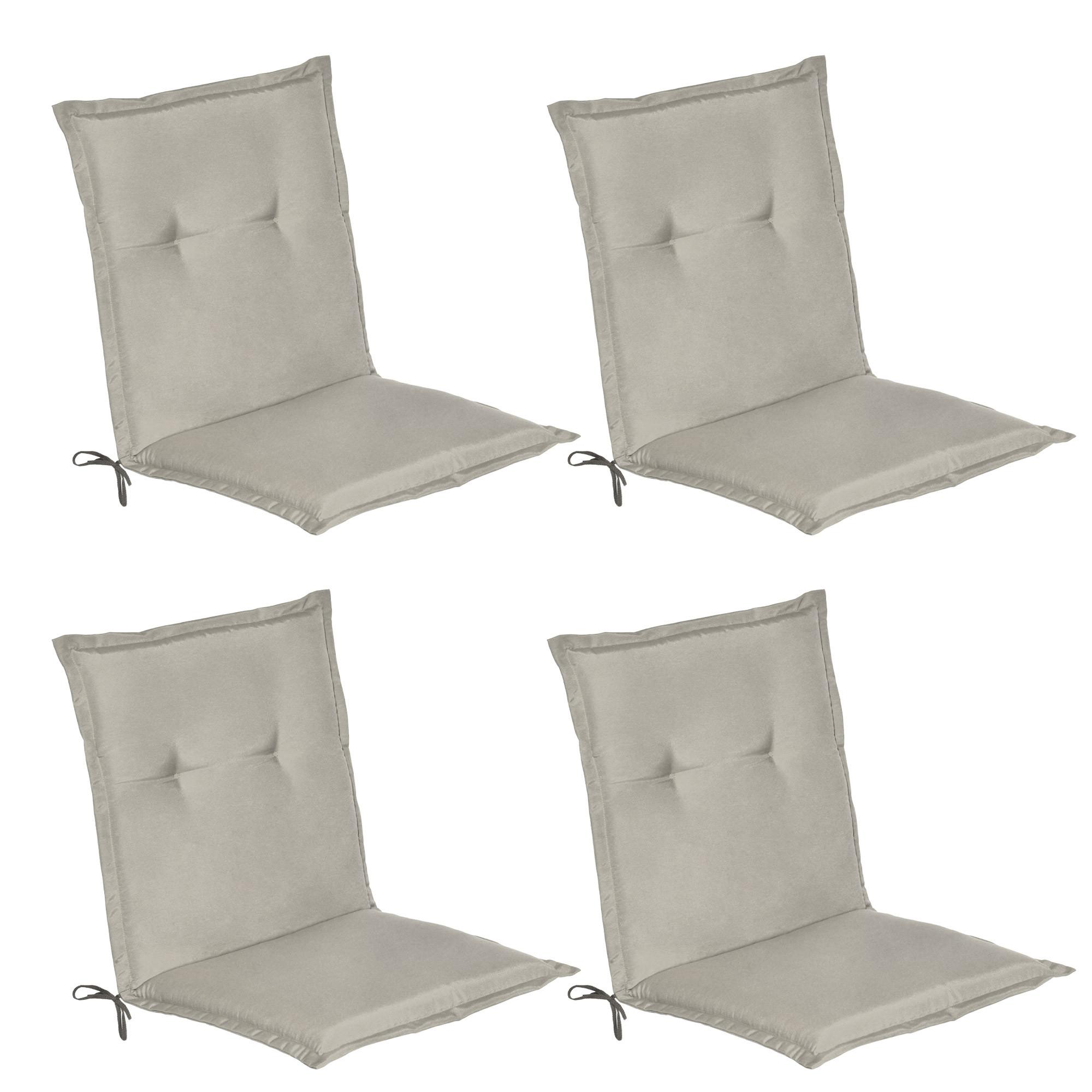NIEDERLEHNERAUFLAGE Loft NL 100/50/6cm Hellgrau 4tlg - Hellgrau, Textil (50/6/100cm) - Beautissu 