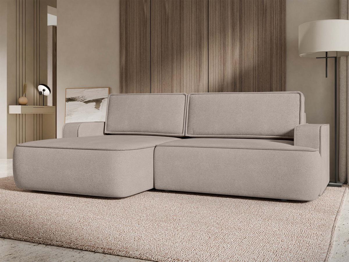 ECKSOFA Mono, Seite: Links - Creme/Schwarz, Holz/Kunststoff (260/168cm) - MIRJAN24
