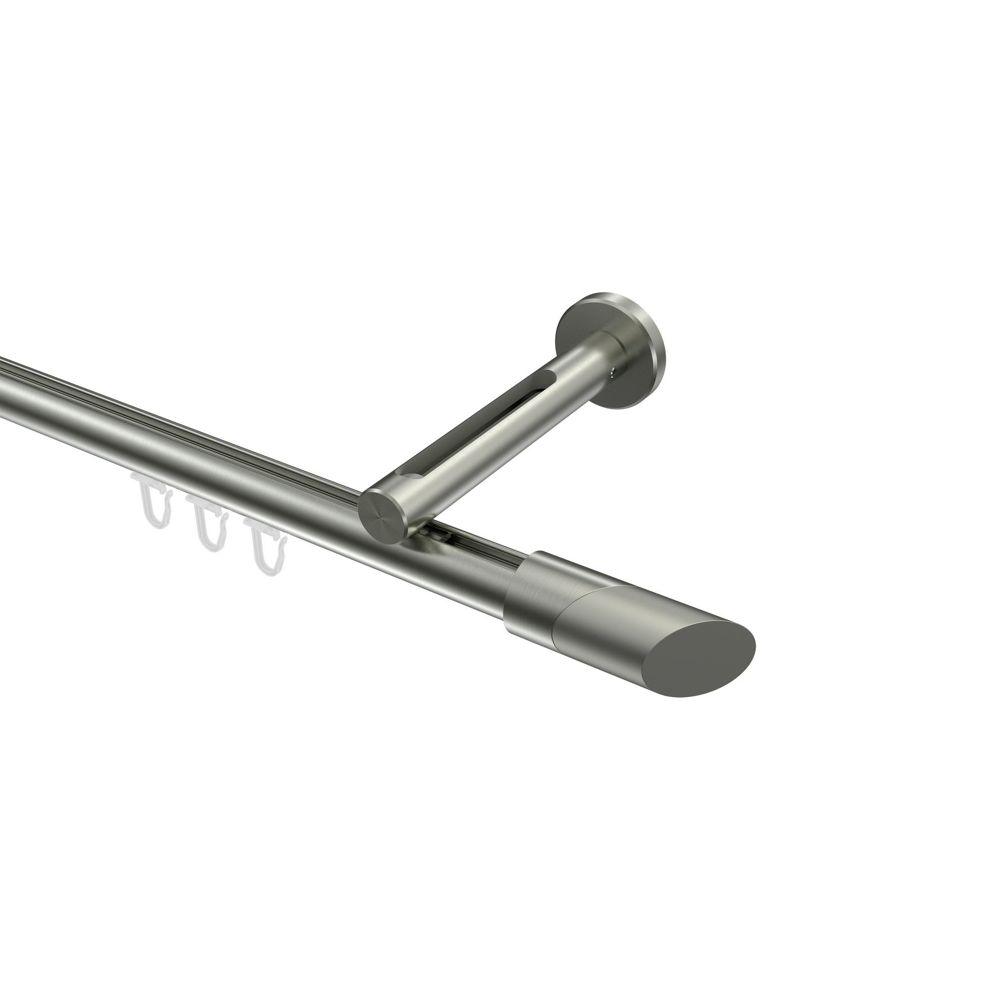 GARDINENSTANGE INNENLAUF Siteno Verano 240 cm (geteilt in 2 x 120 cm), 1-läufig, 20 mm Ø Edelstahl-Optik - Edelstahlfarben/Silberfarben, Metall (240cm) - INTERDECO
