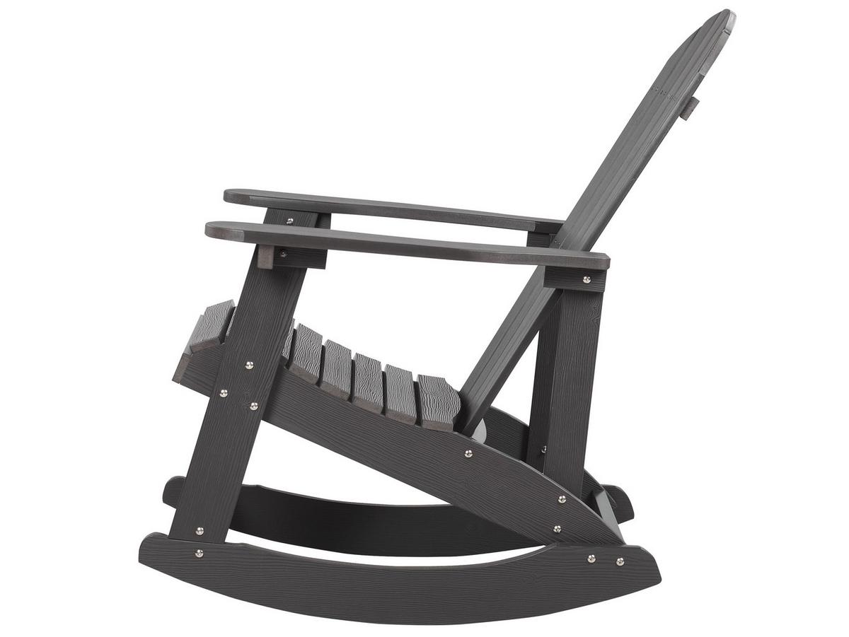 GARTEN-SCHAUKELSTUHL Kunstholz dunkelgrau Adirondack - Grau, Kunststoff (76/100/94cm) - Beliani
