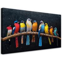 WANDBILD vögel tiere bunt - Multicolor, Textil (80/40cm) - Feeby