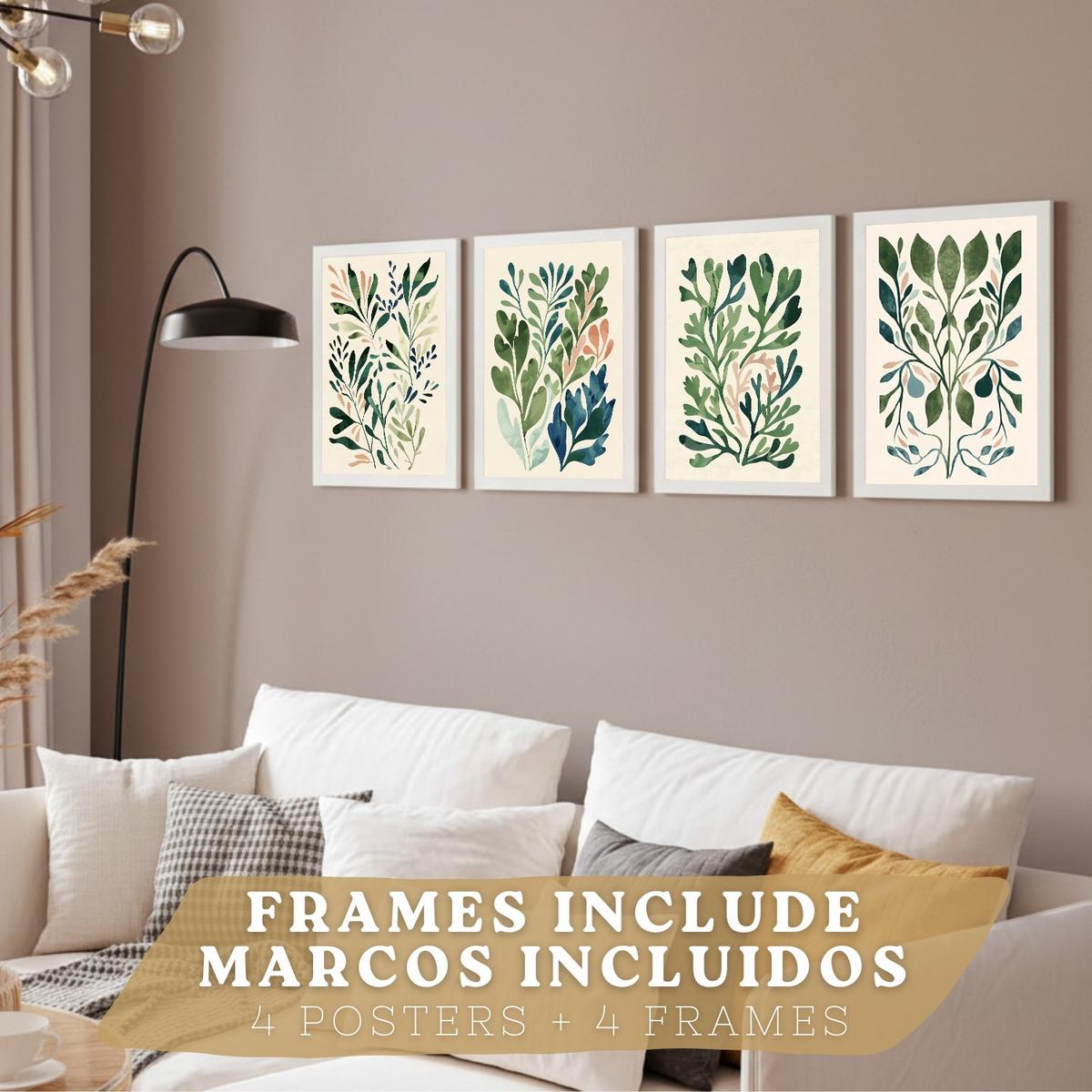 POSTER 2er-Set Wandbilder Matisse Blumen modern Wohnzimmer Deko, Schlafzimmer, Küche, Badezimmer Rahmenlos A4 - Weiß, Papier (29.7/1/21cm) - Nacnic