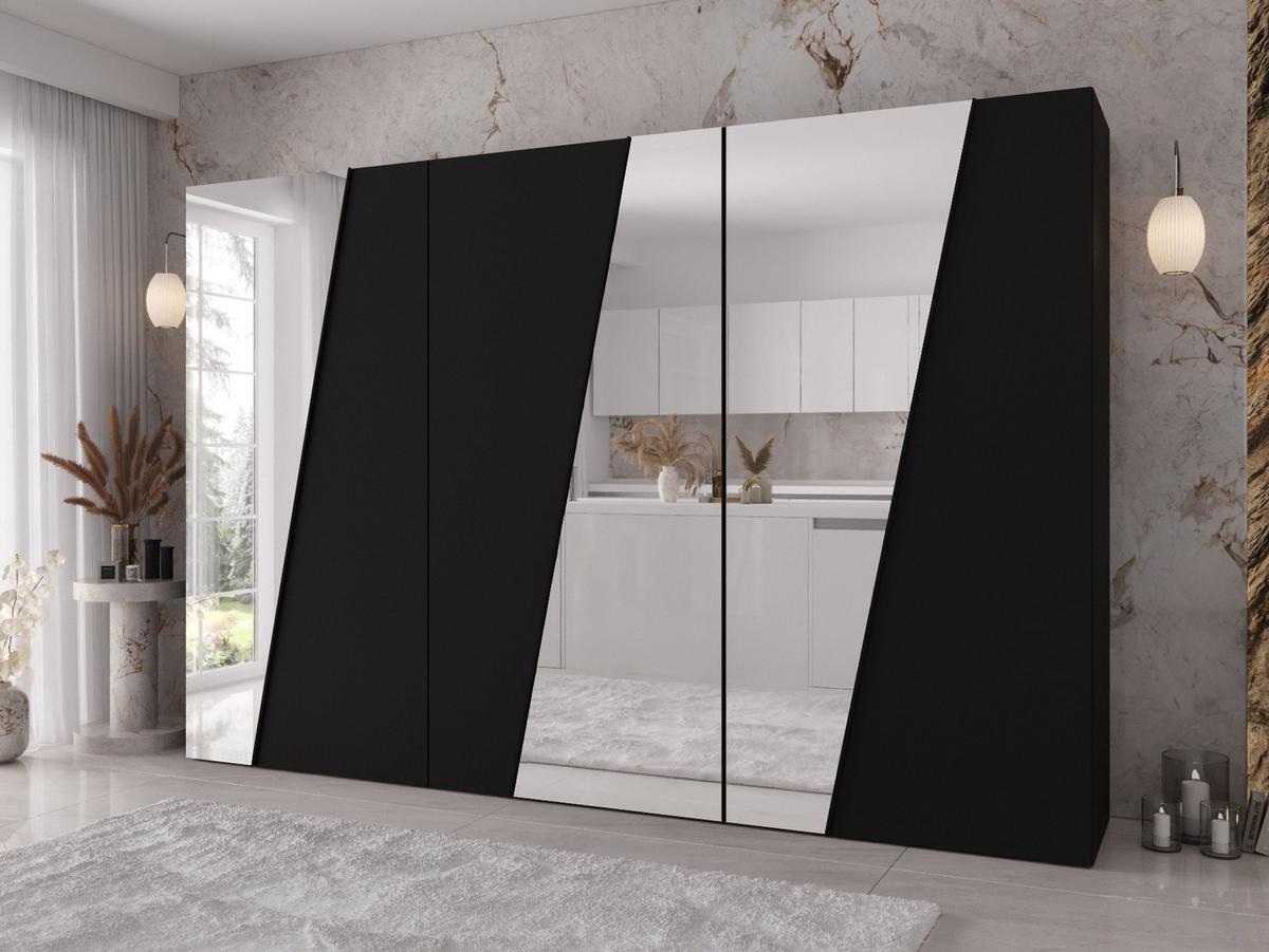 DREHTÜRENSCHRANK Zen 3L 300 cm - Schwarz, Holzwerkstoff/Kunststoff (300/202/50cm) - MIRJAN24