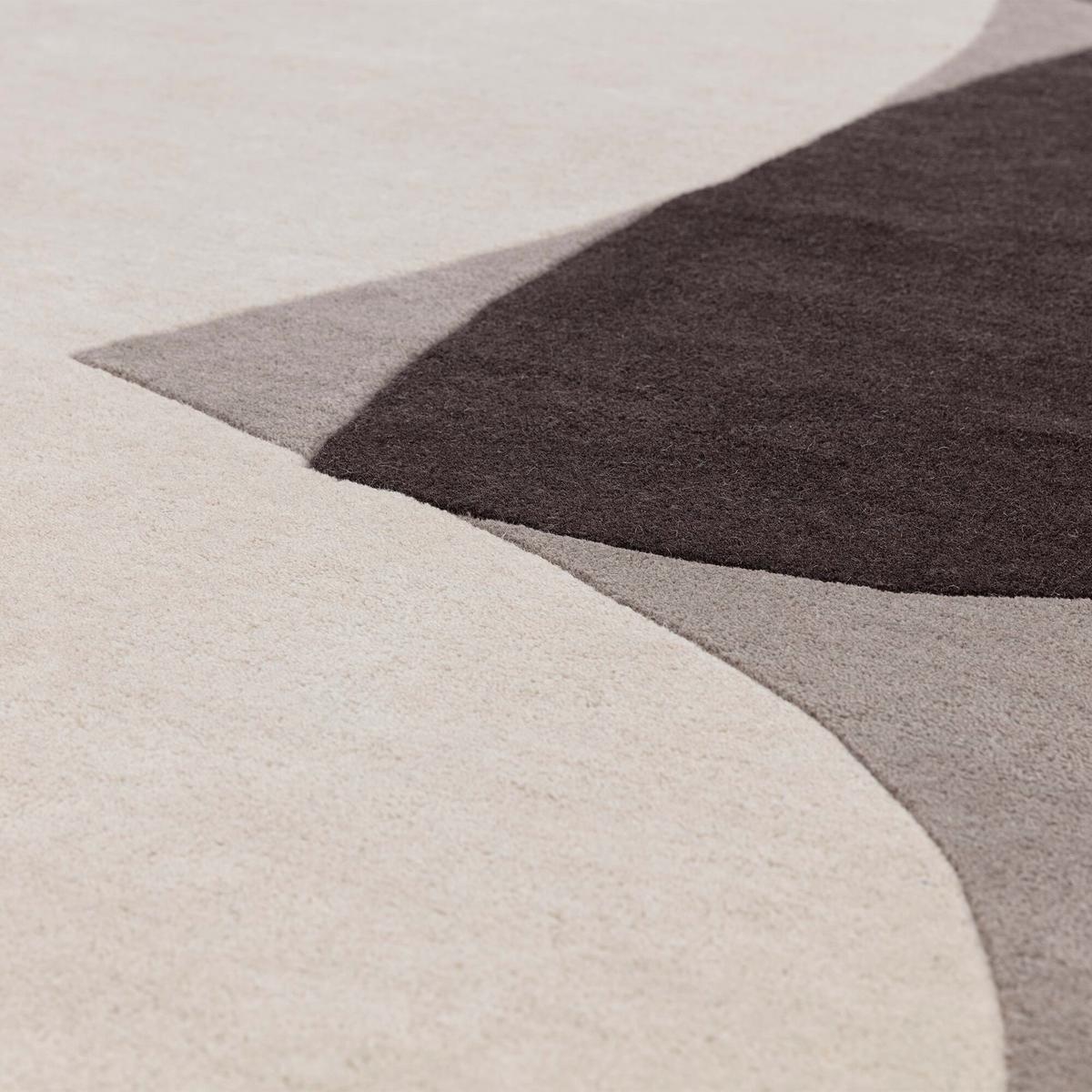 WOLLTEPPICH ELAN-Mouzon, geometrisch-abstrakt, Silbergrau, 120 x 170 cm - Grau, Textil (170/120cm) - KADIMA DESIGN