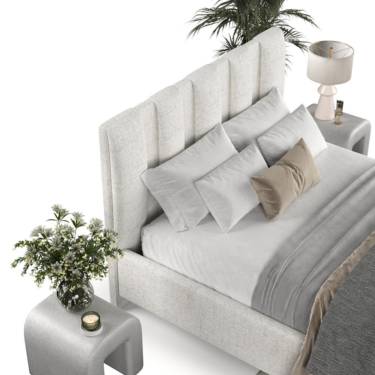 POLSTERBETT Loom 160/200 cm Creme im Neve Stoff - Creme/Naturfarben, Holz/Holzwerkstoff (160/200cm) - AltaBeds