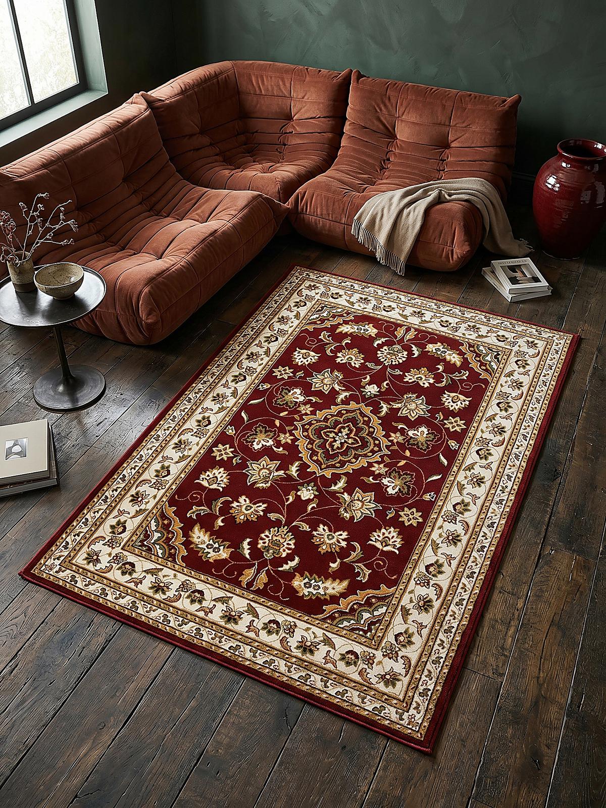 TEPPICH GLAZERT, klassisch-floral, Rot, 120 x 170 cm - Rot, Textil (170/120cm) - KADIMA DESIGN