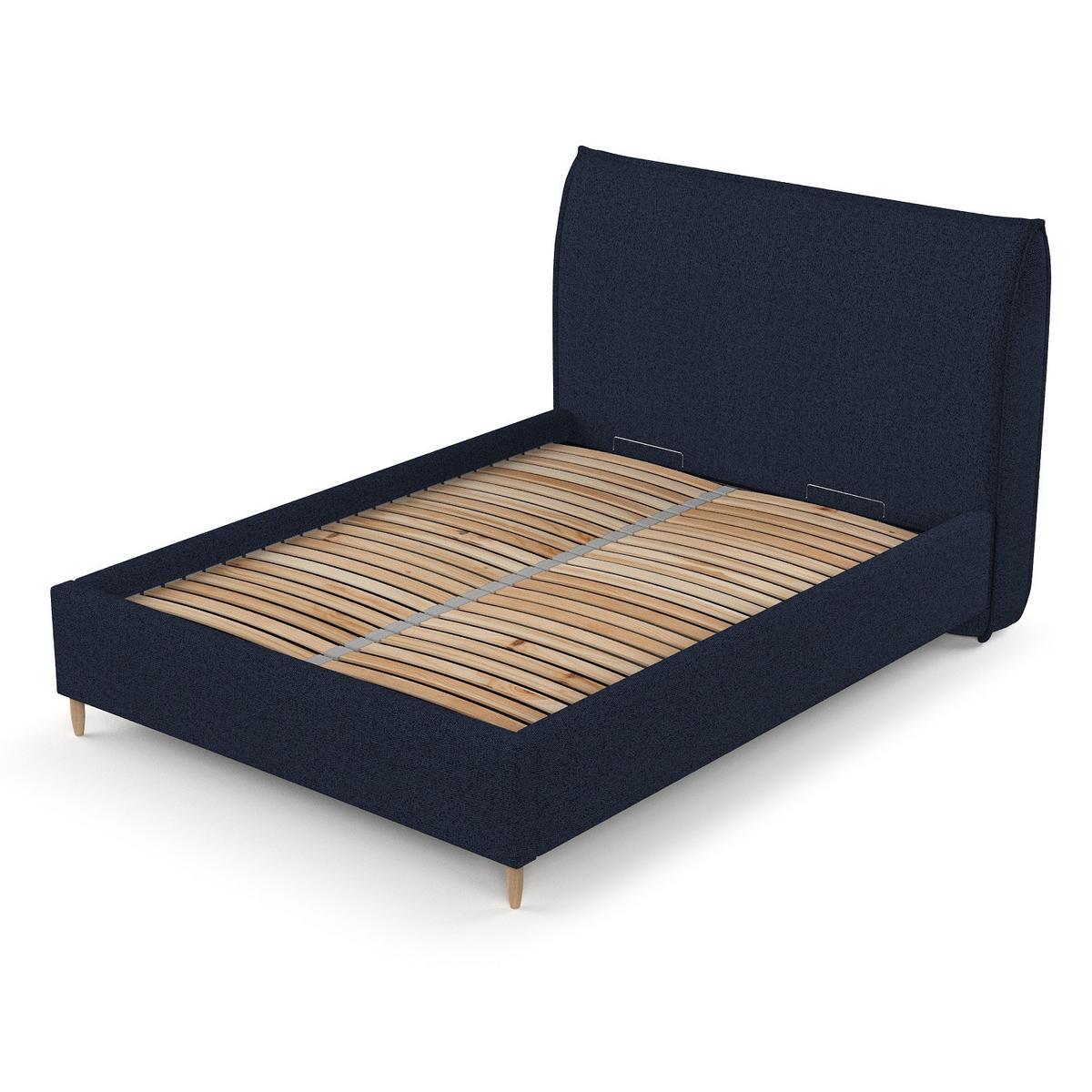 POLSTERBETT Mira 120/200 cm Marineblau im Riva Stoff - Naturfarben/Dunkelblau, Holz/Holzwerkstoff (120/200cm) - AltaBeds