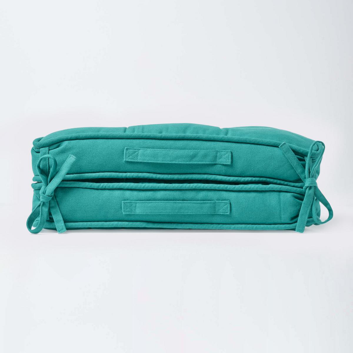 REISEKISSEN türkis 50/50/10 cm – Klappkissen Baumwolle - Türkis, Textil (50/50/12cm) - Homescapes
