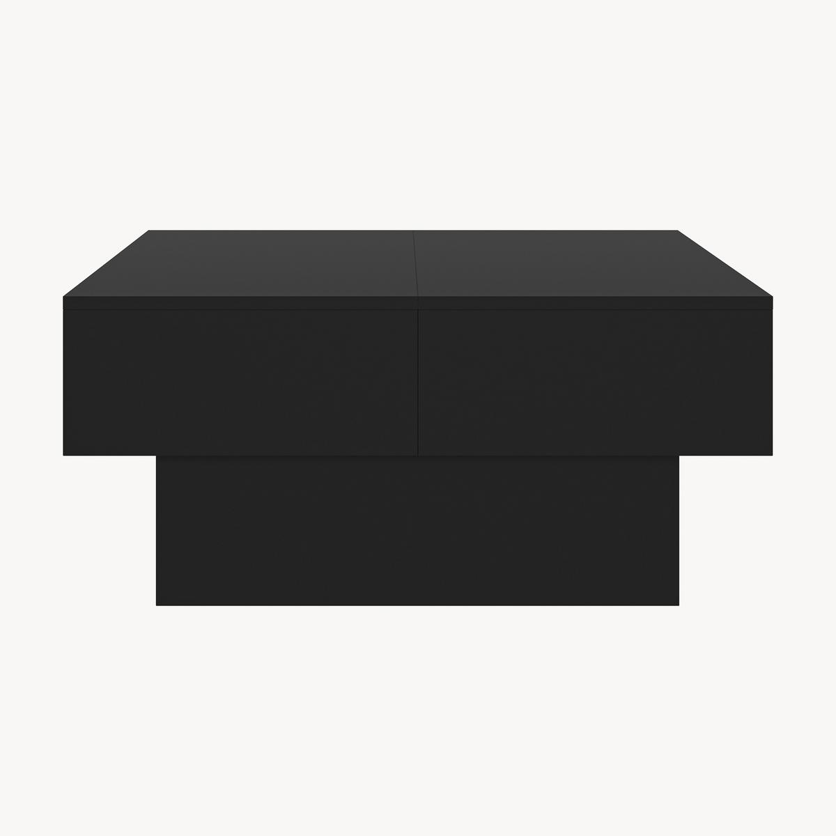 COUCHTISCH Lens 80/60/36 cm - Schwarz, Holzwerkstoff (60/80/36cm) - [en.casa]