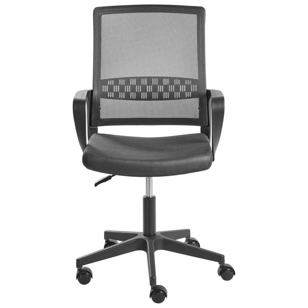 BÜROSTUHL Dunkelgrau Ease - Dunkelgrau, Textil (54/94/54cm) - Beliani