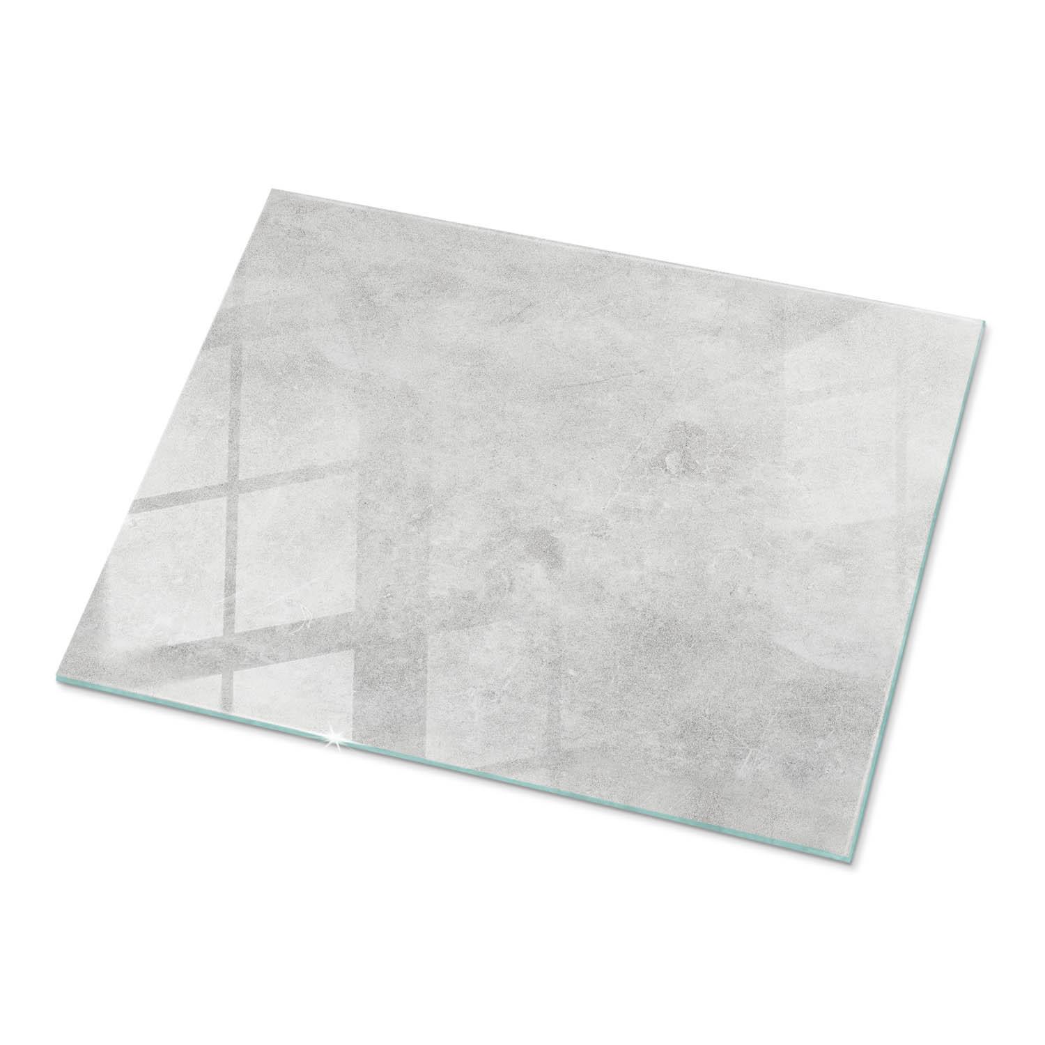 TISCHPLATTE 80x60 cm Betonstruktur mit Kratzern - Hellgrau, Glas (0.4/80/60cm) - TULUP