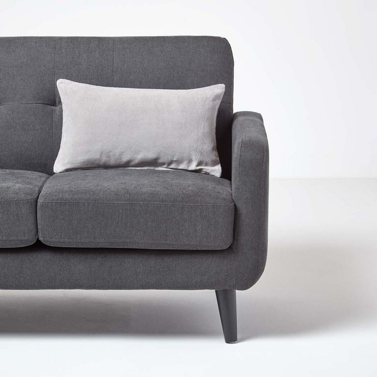KISSENHÜLLE Baumwollsamt grau 30/50 cm - Hellgrau, Textil (30/50cm) - Homescapes