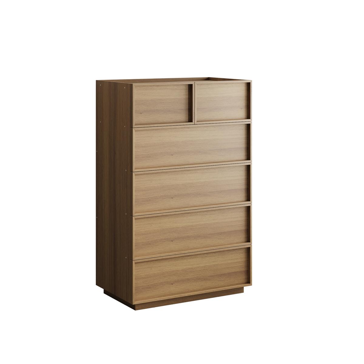 SIDEBOARD Holzfarbe & Schwarz 140cm mit 3D-Rautenmuster - Eichefarben, Holzwerkstoff (80/127/48cm) - Urban Meuble