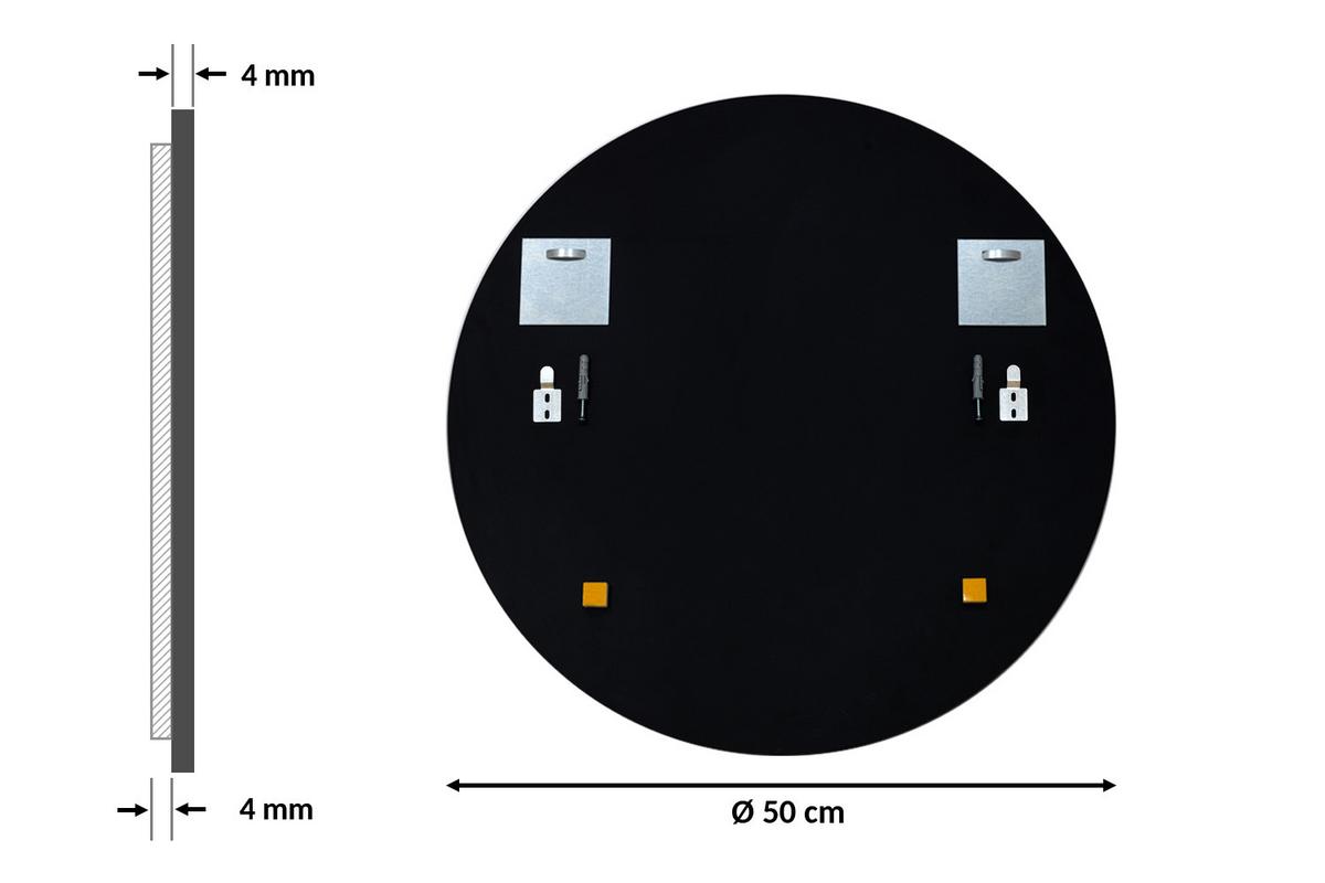 SPIEGEL 50 cm Runder - Blaugrau, Glas (50/50/0.4cm) - TULUP