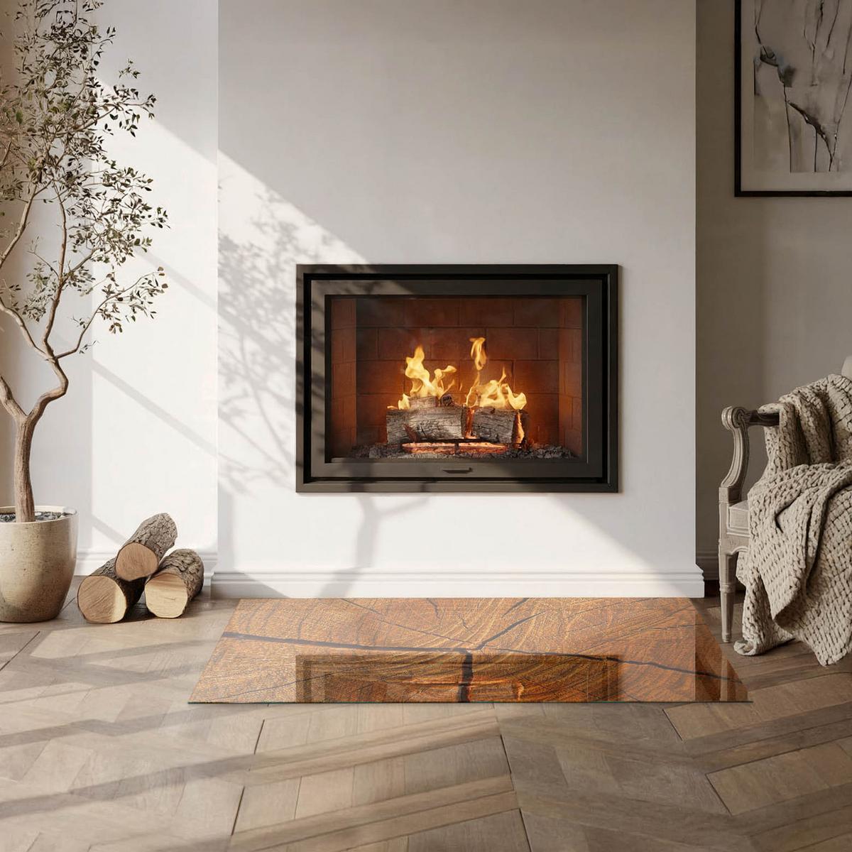 GLASPLATTE für Kamin 100x50 cm - Orange, Glas (100/50/0.4cm) - TULUP