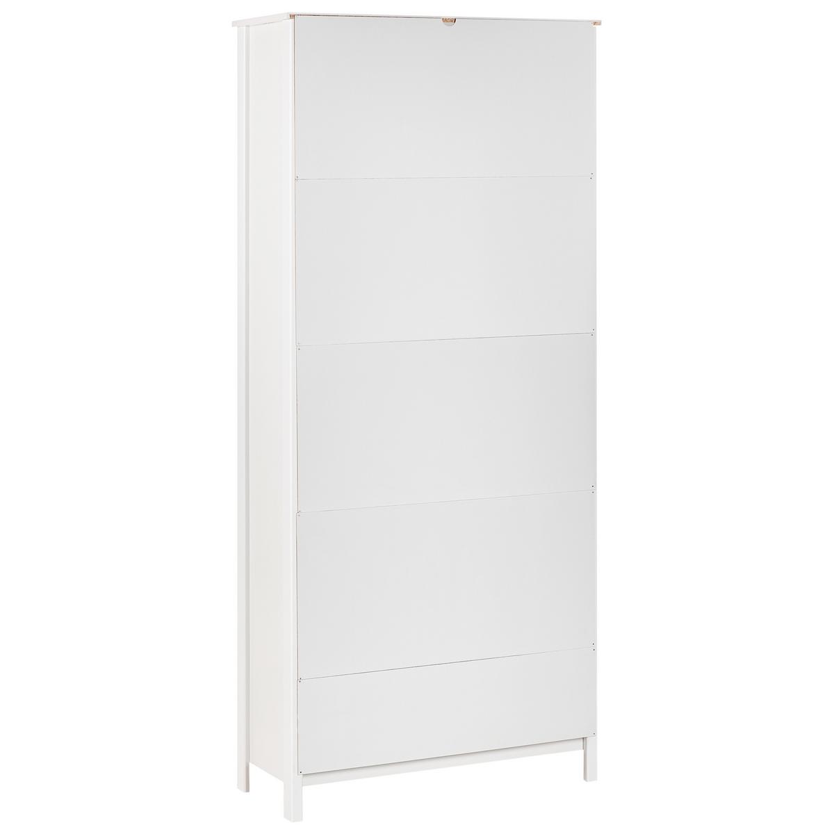VITRINE mit Glastüren 80 cm Weiß Nornalup - Weiß, Holzwerkstoff (80/180/35cm) - Beliani