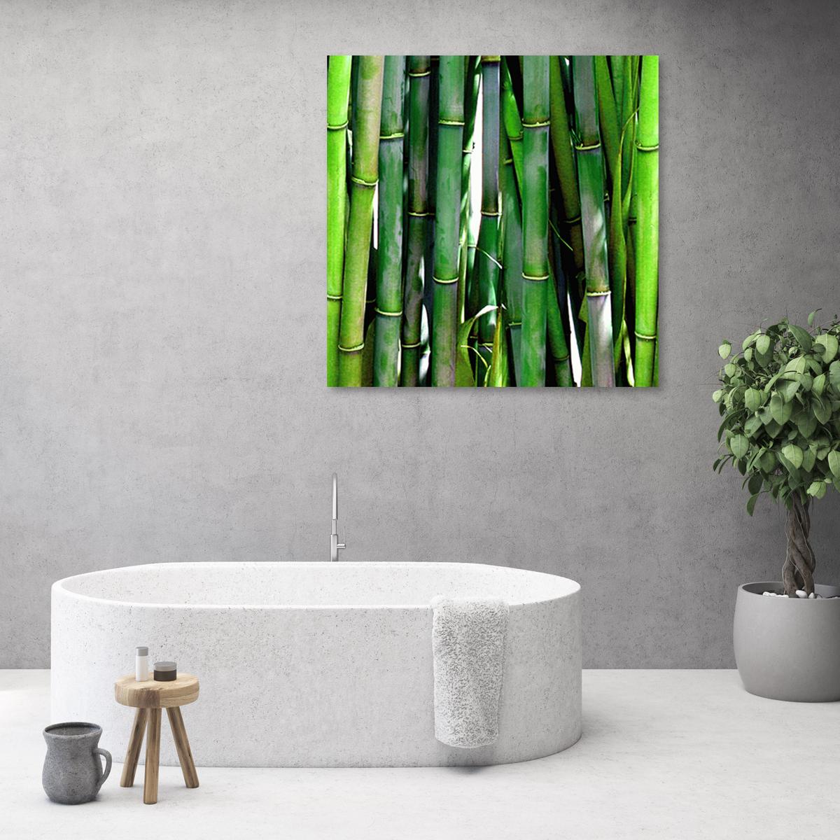 WANDBILD grüner bambus - Grün, Textil (50/50cm) - Feeby
