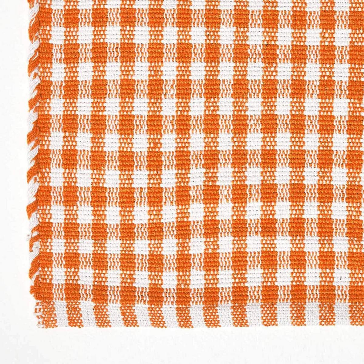 BAUMWOLLTEPPICH Vichy-Karo 60/90 cm - Orange, Textil (60/90cm) - Homescapes