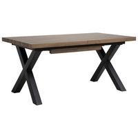 ESSTISCH Tavero in rechteckiger Form, ausziehbar, 160-240 cm, Walnuss - Walnussfarben/Schwarz, Metall (90/160/77cm) - Beautysofa