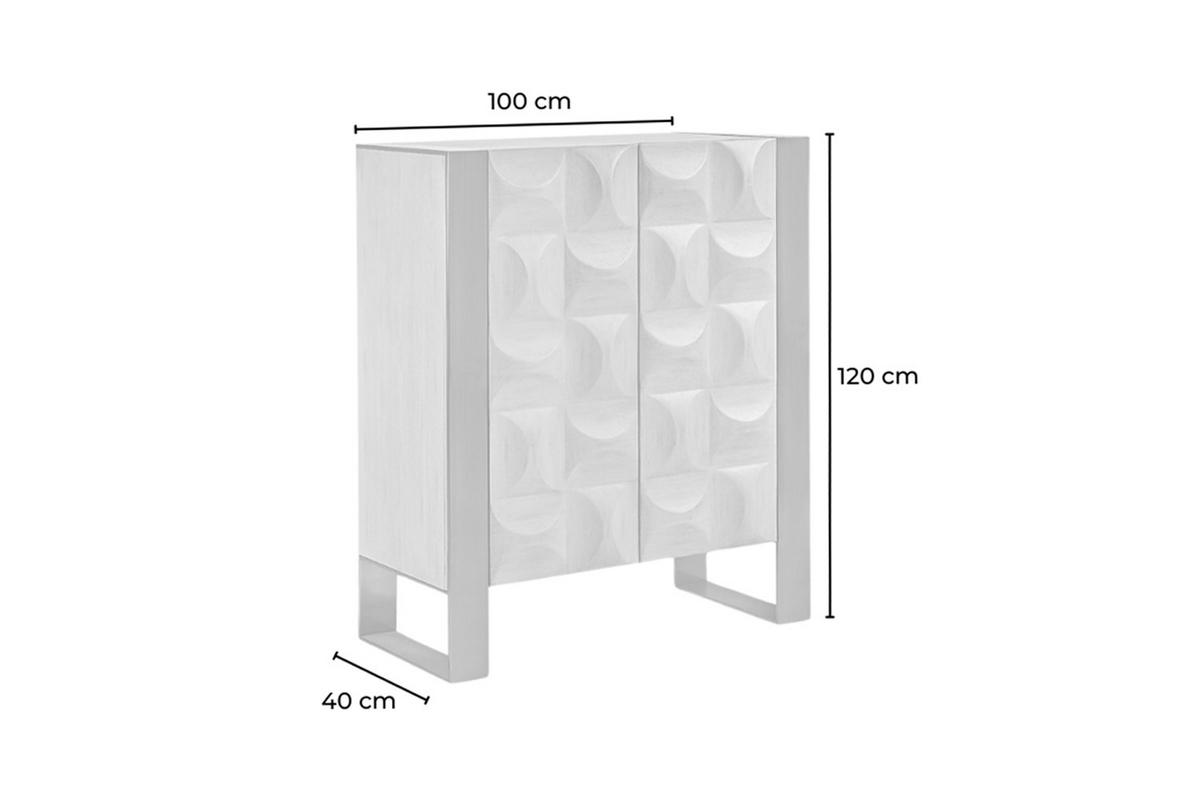 HIGHBOARD MARGO Grau Holz, Metall - Grau, Holzwerkstoff/Metall (100/120/40cm) - KAWOLA