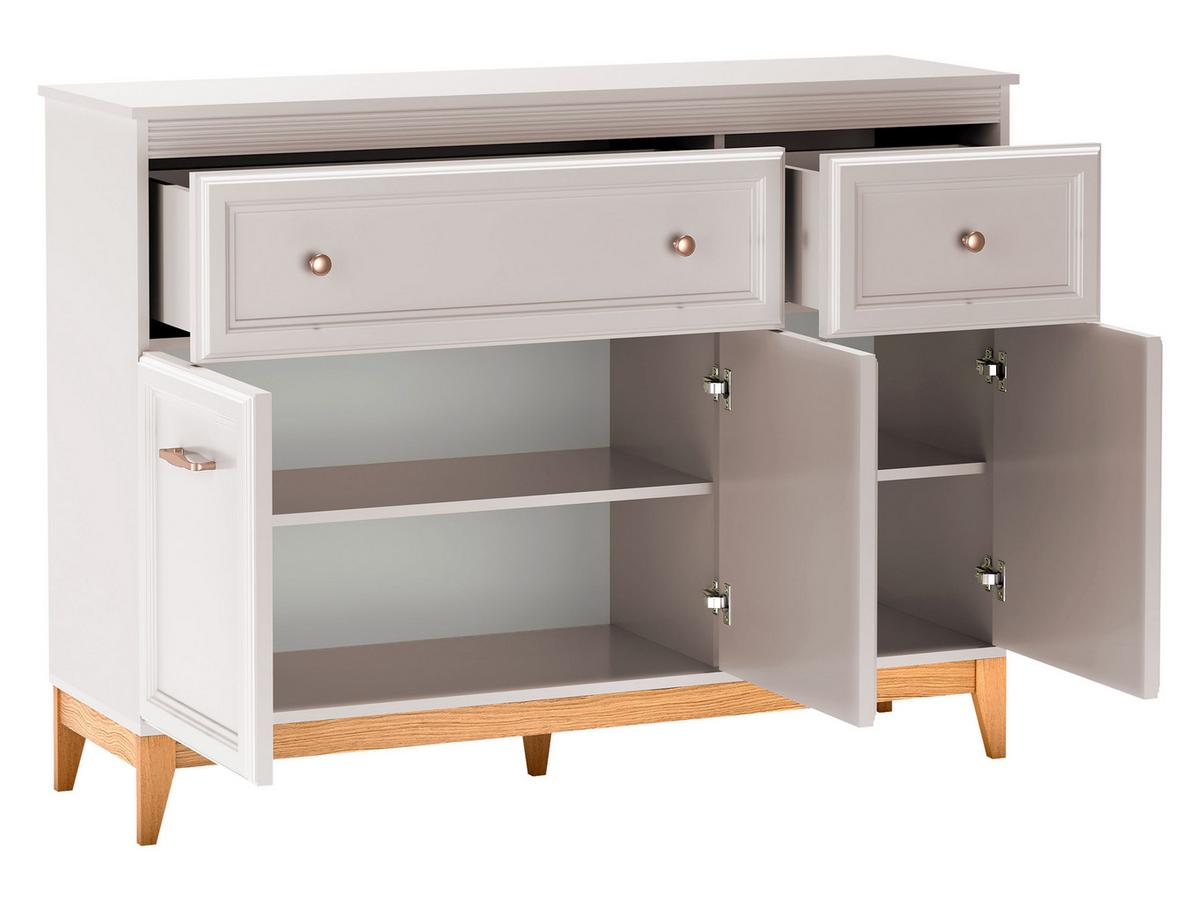 KOMMODE Windsor W-01 - Kaschmir/Eichefarben, Holz/Holzwerkstoff (136/100/41cm) - MIRJAN24