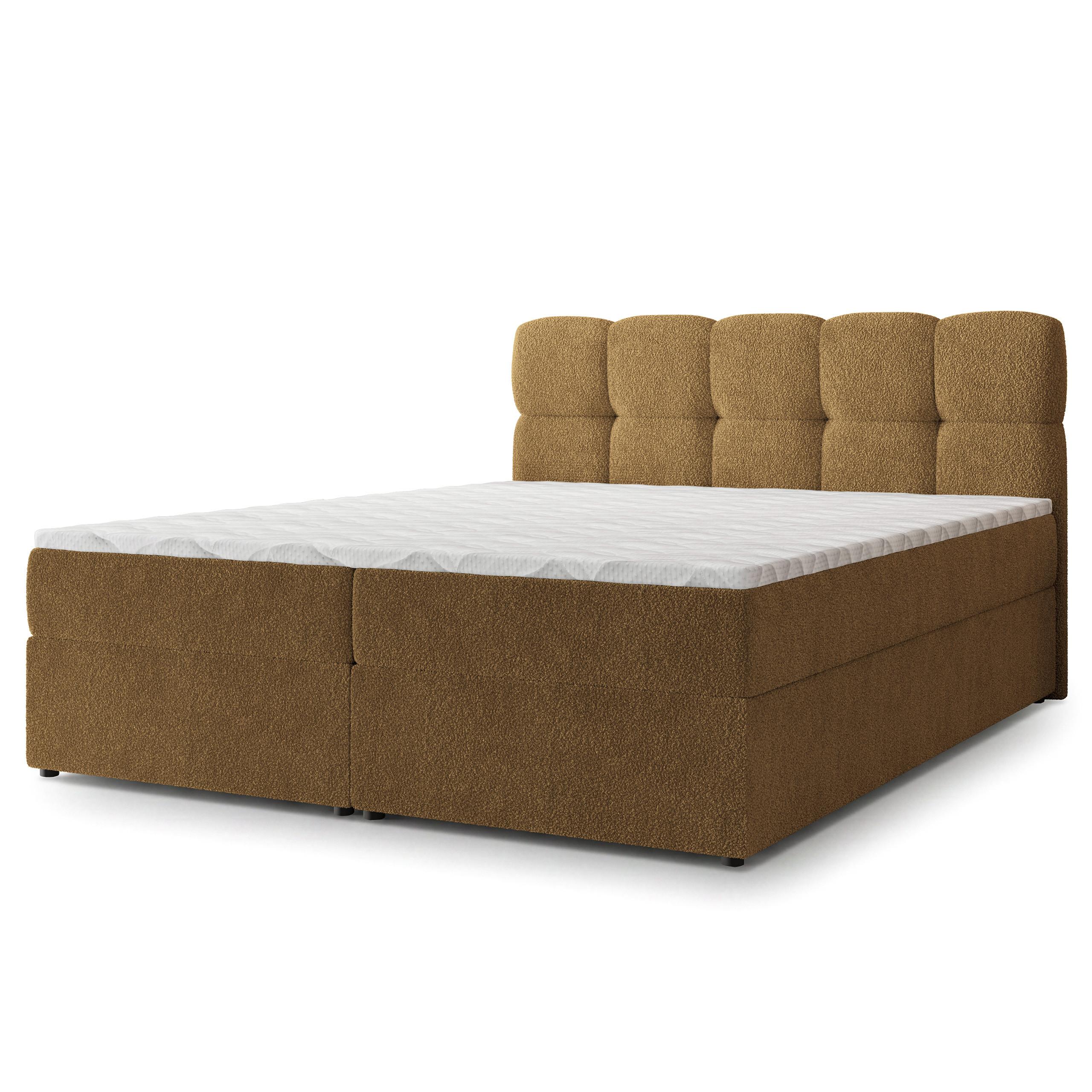 BOXBETT MERU 140x200 cm mit Matratze und Topper - Orange - Orange, Holz (140/200cm) - MASSENO