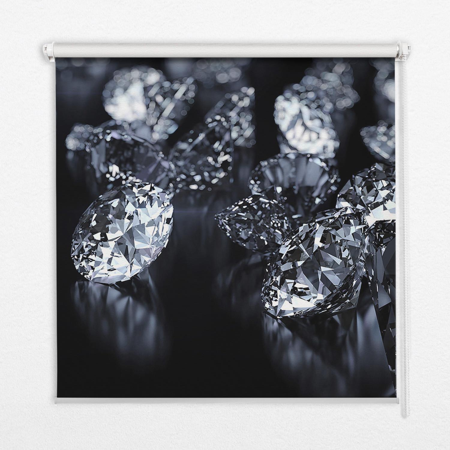 INNENROLLO - Fensterrollo - Rollo - 80x180 cm - Diamanten - Weiß, Kunststoff (80/180/0.5cm) - TULUP