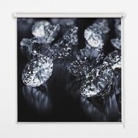INNENROLLO - Fensterrollo - Rollo - 150x140 cm - Diamanten - Weiß, Kunststoff (150/140/0.5cm) - TULUP