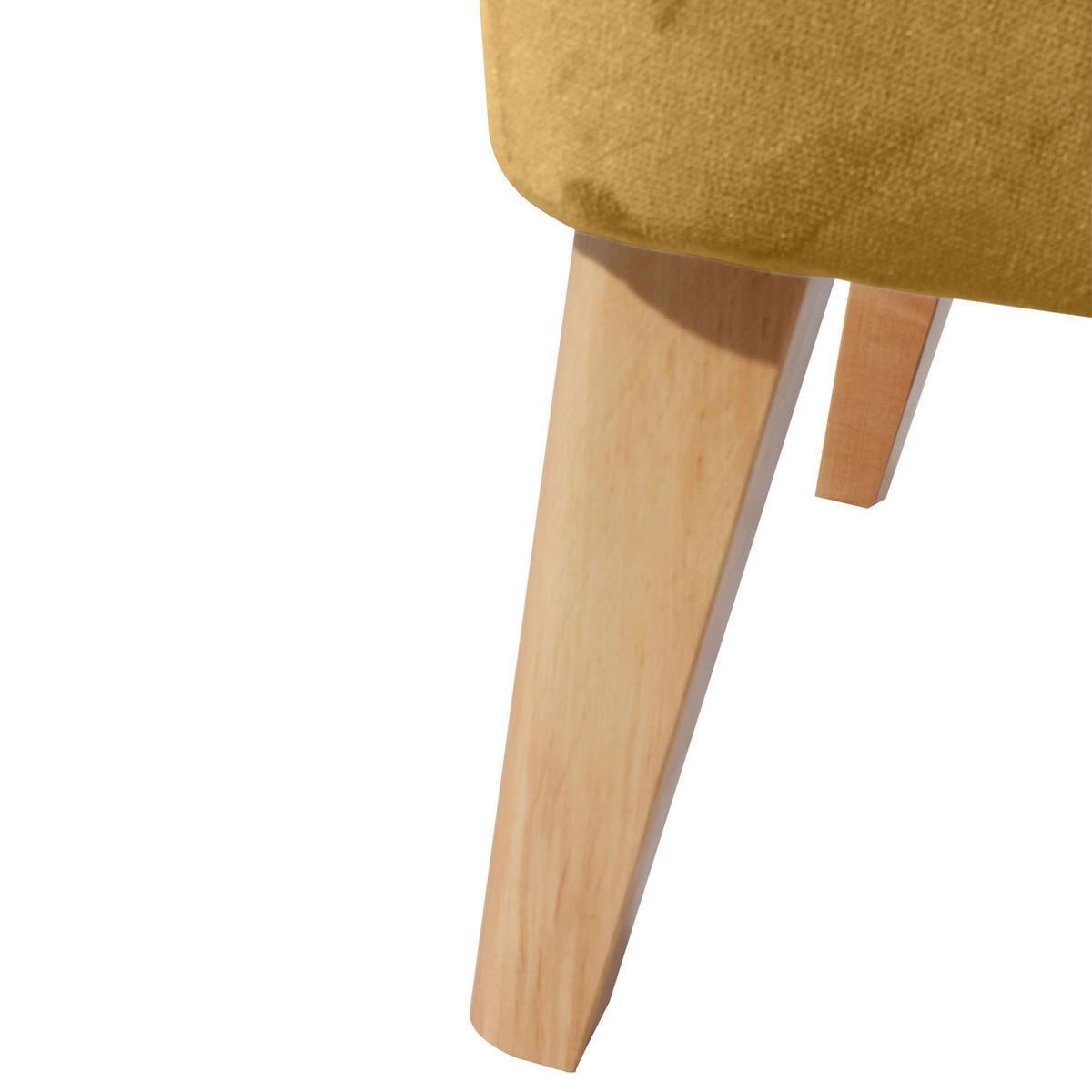 SESSEL Kaiya Bezug Samtvelours Buche natur / mais - Currygelb, Kunststoff (71/97/82cm) - 58aufmkessel