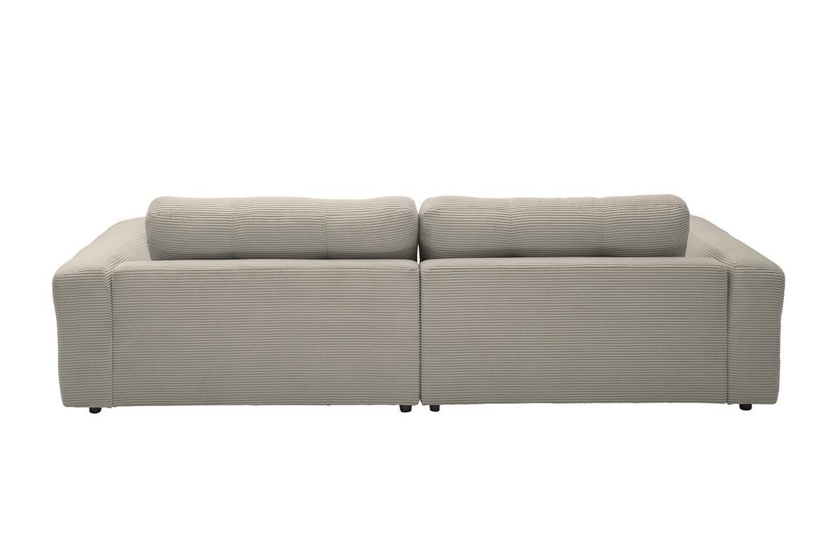 ECKSOFA XL MIKA Grau Cord - Greige/Schwarz, Kunststoff/Textil (296/167cm) - KAWOLA