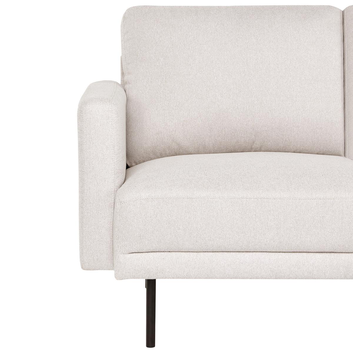 ECKSOFA 4-Sitzer Stoff Hellbeige linksseitig Breda - Beige/Schwarz, Textil (210/200cm) - Beliani