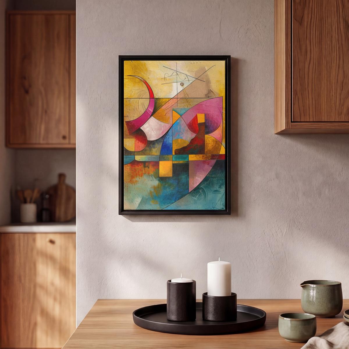 LEINWAND Bilder mit Rahmen - Kunst - Abstrakt - Modern - 20x30 - Gelb, Textil (20/30cm) - MuchoWow