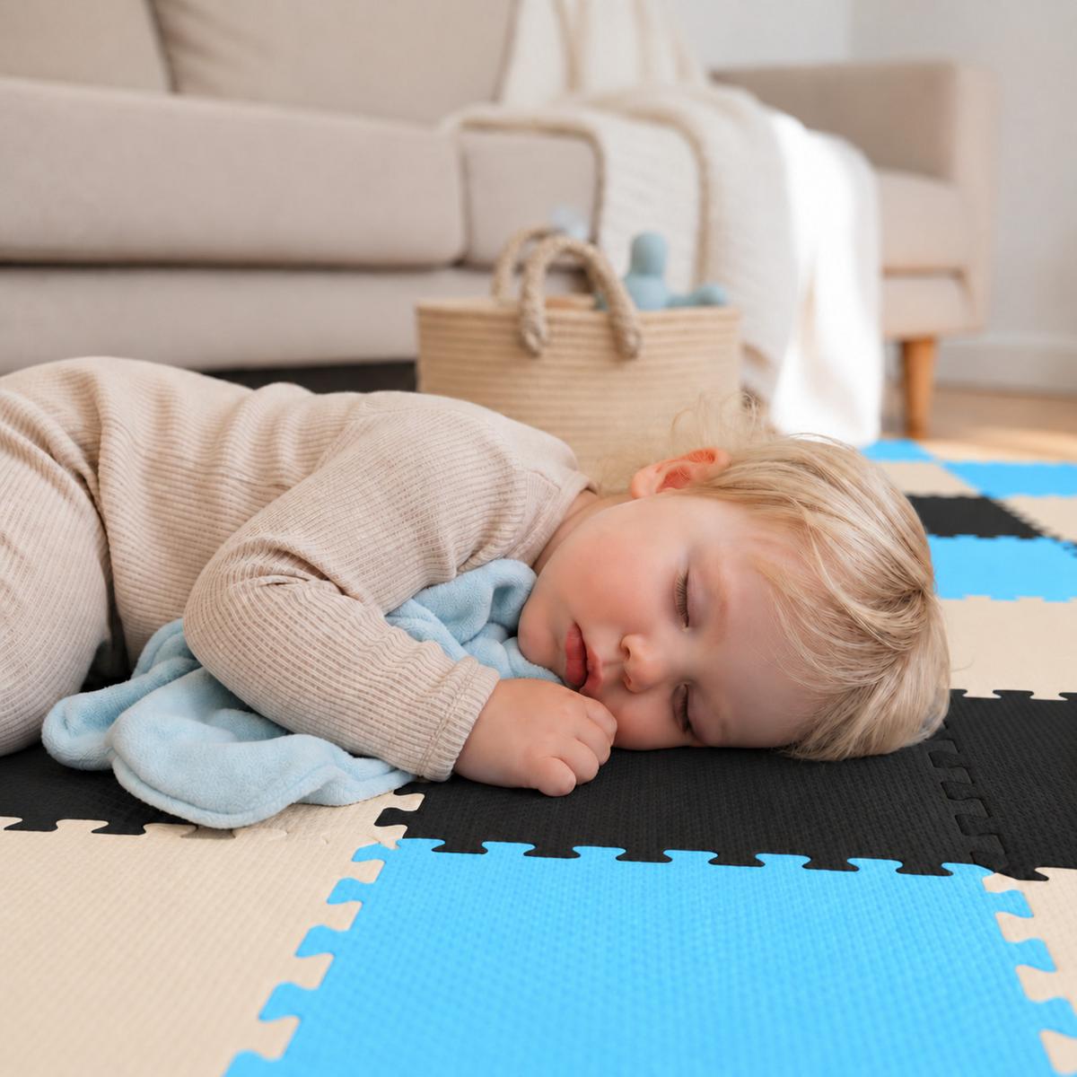 SPIELMATTE ab Null - 270/90 cm Puzzlematte Schwarz - Multicolor, Kunststoff (30/30cm) - Littletom