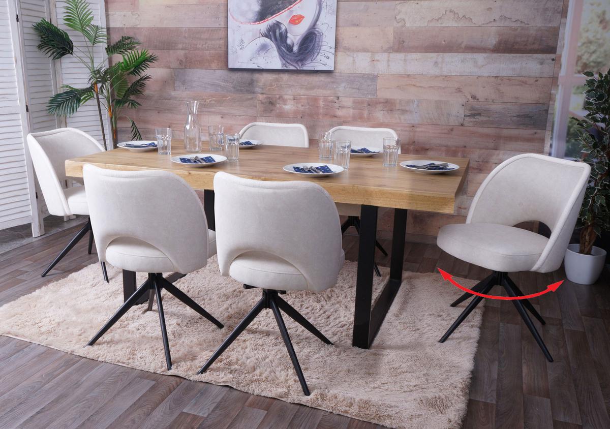 ESSZIMMERSTUHL Cremeweiß 6er-Set - Creme/Weiß, Textil (54/84/61cm) - MCW